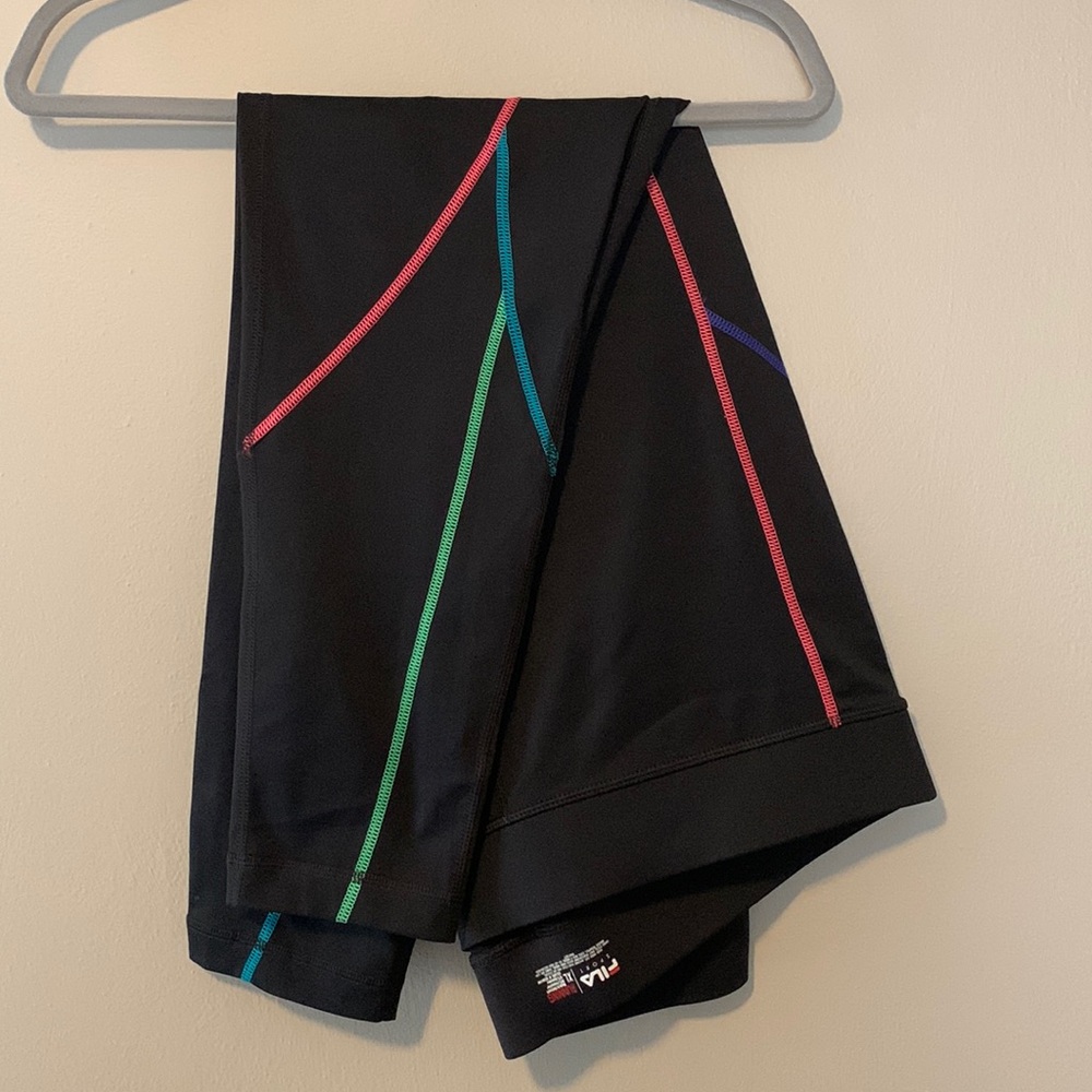 FILA Running Leggings with Neon stitching detail